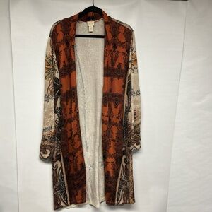 Chico's Elegant Rust and Black Cardigan